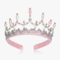 Souza Pink, Silver & Pearl Crown