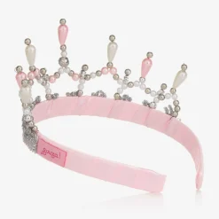 Souza Pink, Silver & Pearl Crown