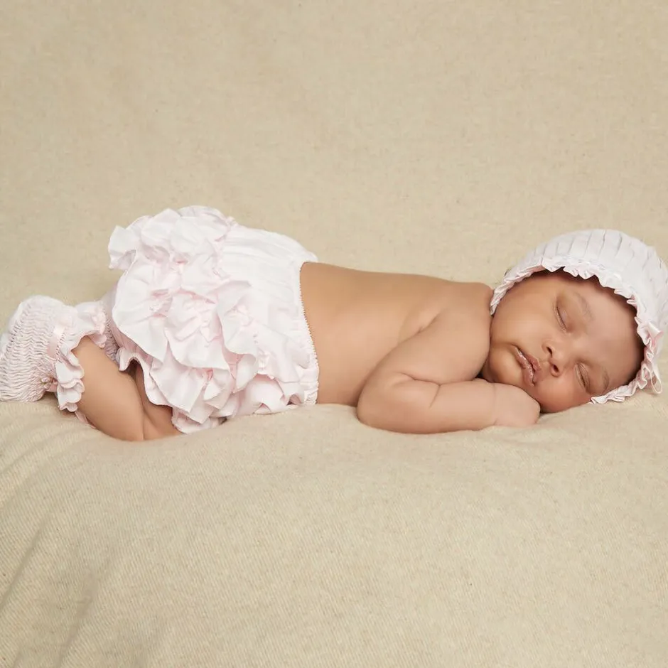 Sarah Louise Pink Smocked Baby Booties New