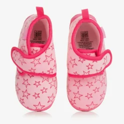 Playshoes Pink Star Velour Slippers Outlet