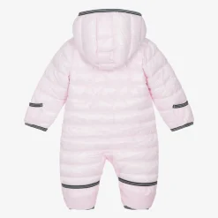 Nike Pink Swoosh Logo Padded Baby Snowsuit New