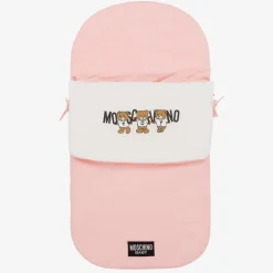 Moschino Baby Pink Teddy Bear Logo Cotton Baby Nest (80cm) Outlet
