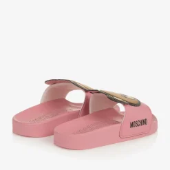 Moschino Kid-Teen Pink Teddy Bear Sliders