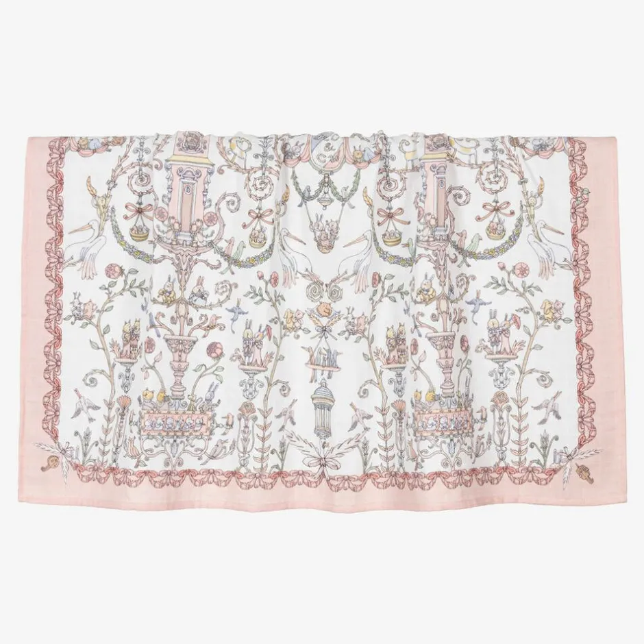 Atelier Choux Paris Pink Toile De Jouy Cotton Swaddle (95cm) Outlet