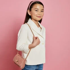 Milledeux Pink Velvet Quilted Bag (13cm) Sale