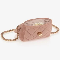 Milledeux Pink Velvet Quilted Bag (13cm) Sale