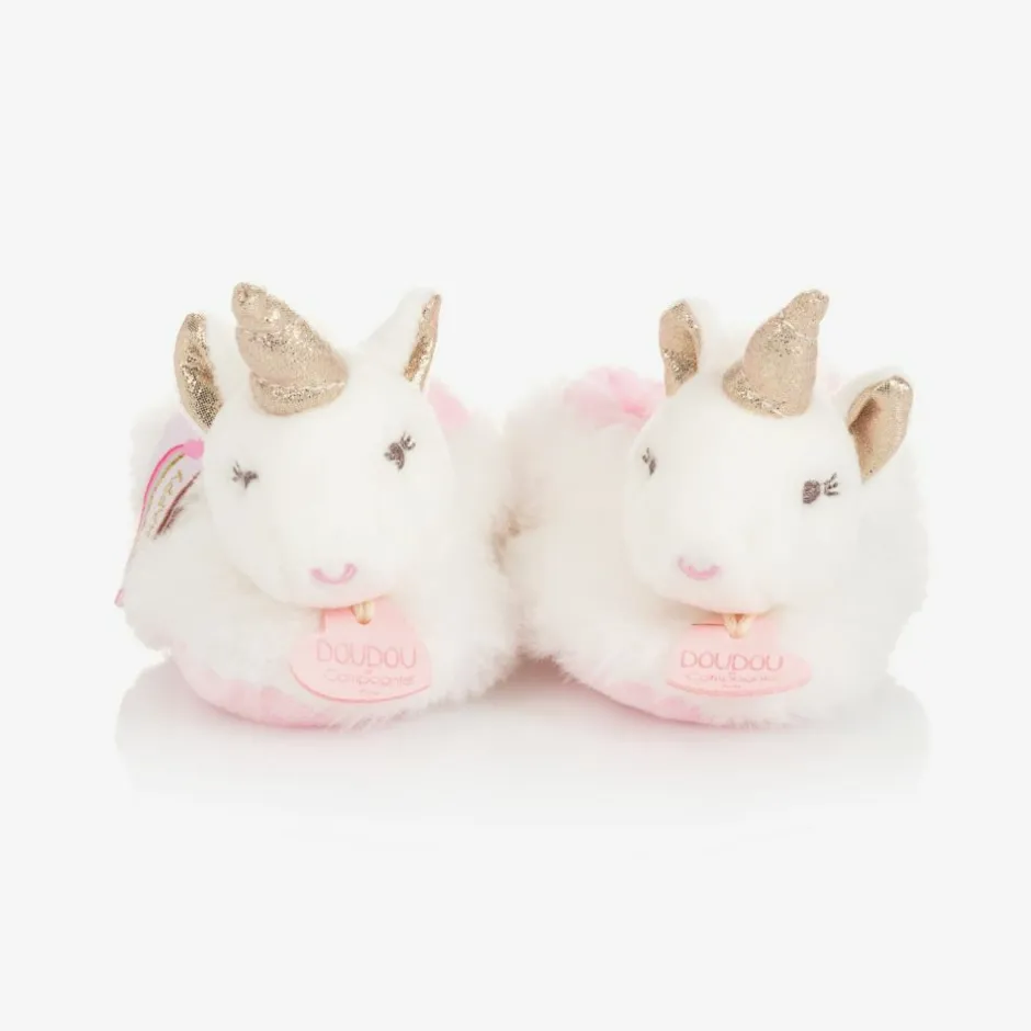 Doudou et Compagnie Plush Rattle Baby Slippers Sale