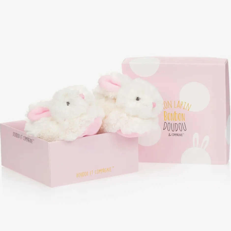 Doudou et Compagnie Plush Rattle Baby Slippers Hot
