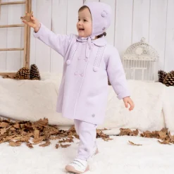 Artesanía Granlei Purple Knitted Coat & Hat Set Discount