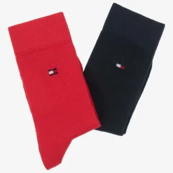 Tommy Hilfiger Red & Blue Cotton Socks (2 Pack) Sale