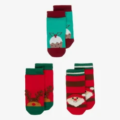 Blade amp; Rose Red & Green Cotton Festive Socks (3 Pack) Discount