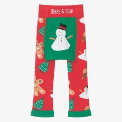 Blade amp; Rose Red & Green Festive Snowman Cotton Leggings Discount
