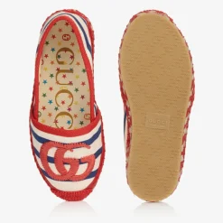 Gucci Red & Ivory GG Espadrilles Discount