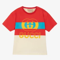 Gucci Red & Ivory Interlocking G Baby T-Shirt Discount