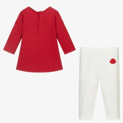 Moncler Enfant Red & Ivory Leggings Set