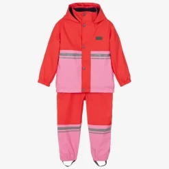 Mitty James Red & Pink Waterproof Raincoat & Salopettes Clearance