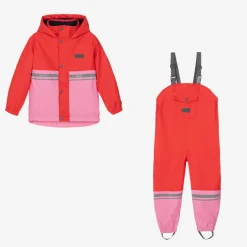 Mitty James Red & Pink Waterproof Raincoat & Salopettes Clearance