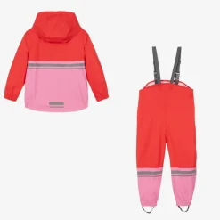 Mitty James Red & Pink Waterproof Raincoat & Salopettes Clearance