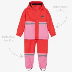 Mitty James Red & Pink Waterproof Raincoat & Salopettes Clearance