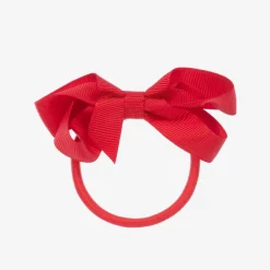 Peach Ribbons Red Bow Hair Elastic (7cm) Discount