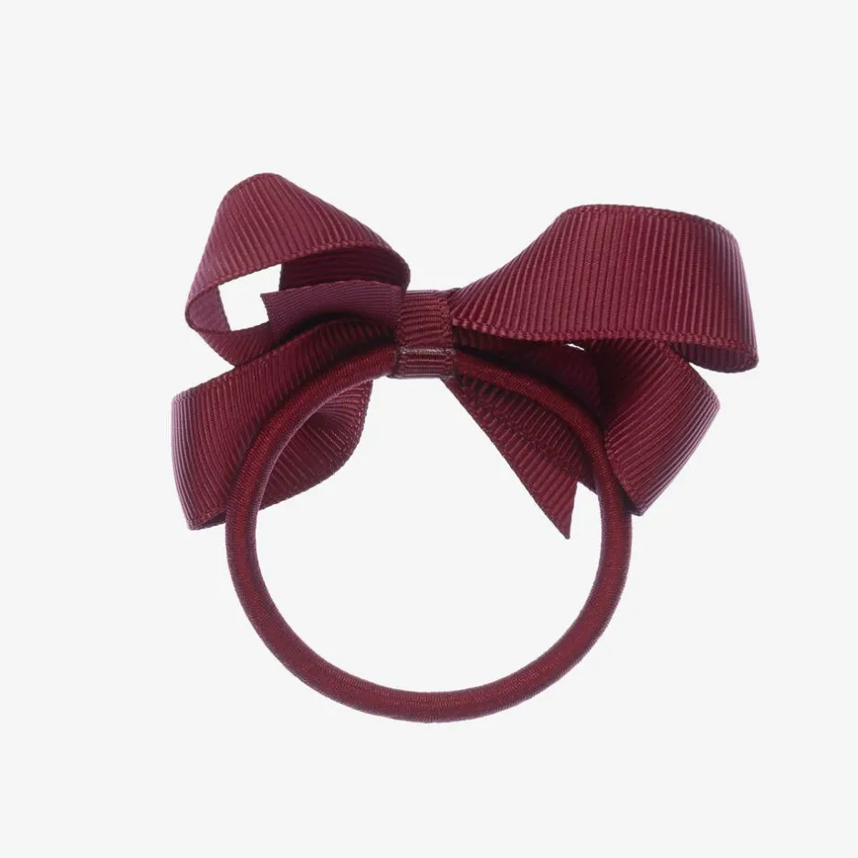 Peach Ribbons Red Bow Hair Elastic (7cm) Clearance
