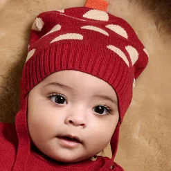The Bonniemob Red Cotton & Cashmere Knit Hat Hot