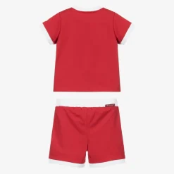 Moncler Enfant Red Cotton Shorts Set Clearance
