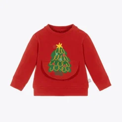 Stella McCartney Kids Red Cotton Snowman Sweatshirt Clearance