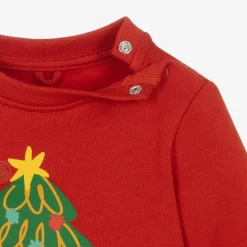 Stella McCartney Kids Red Cotton Snowman Sweatshirt Clearance