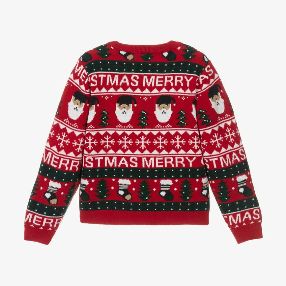 NAME IT Red Festive Knitted Sweater Discount