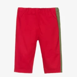 Gucci Red Gabardine Baby Trousers Outlet