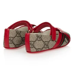 Gucci Red GG Ballerina Baby Pumps Discount