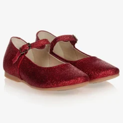 Manuela de Juan Red Glitter Leather Shoes Sale