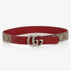 Gucci Red Leather GG Belt Hot