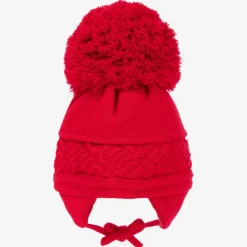 Sätila of Sweden Red Malva Knitted Giant Pom-Pom Beanie New