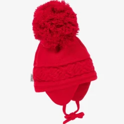 Sätila of Sweden Red Malva Knitted Giant Pom-Pom Beanie New