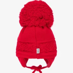 Sätila of Sweden Red Malva Knitted Giant Pom-Pom Beanie New