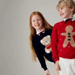 Il Gufo Red Merino Wool Gingerbread Sweater New