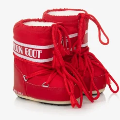 Moon Boot Red Mini Nylon Snow Boots