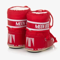 Moon Boot Red Mini Nylon Snow Boots