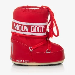 Moon Boot Red Mini Nylon Snow Boots