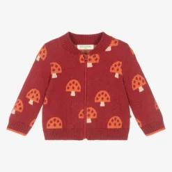 The Bonniemob Red Organic Cotton & Cashmere Cardigan Online