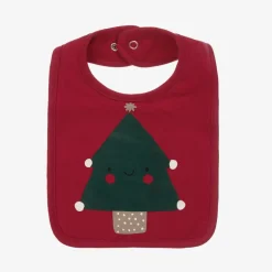 NAME IT Red Organic Cotton Festive Motif Bib