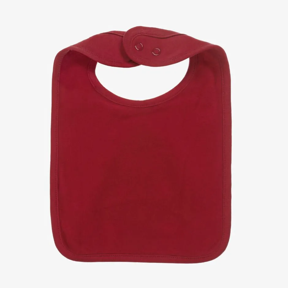 NAME IT Red Organic Cotton Festive Motif Bib