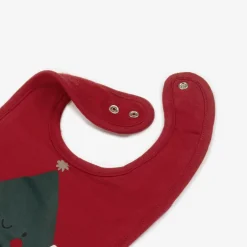 NAME IT Red Organic Cotton Festive Motif Bib