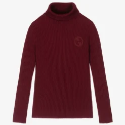 Gucci Red Ribbed Wool GG Rollneck Sweater Discount
