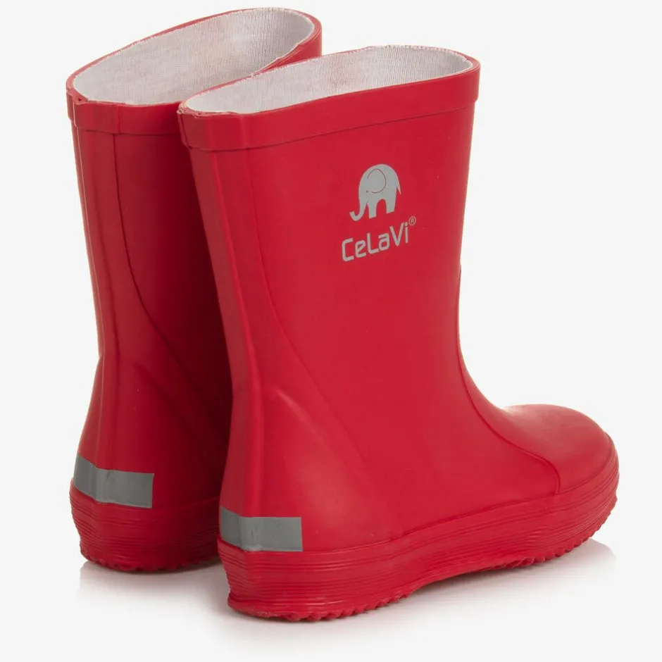 CeLaVi Red Rubber Rain Boots Hot