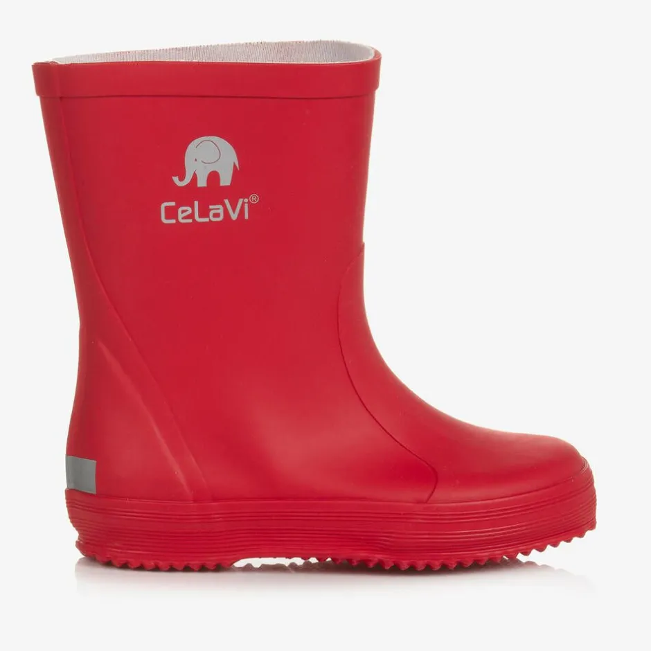 CeLaVi Red Rubber Rain Boots Hot