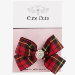 Cute Cute Red Tartan Bow Hair Clip (7cm) Hot