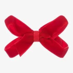 Peach Ribbons Red Velvet Bow Clip (7cm) Online